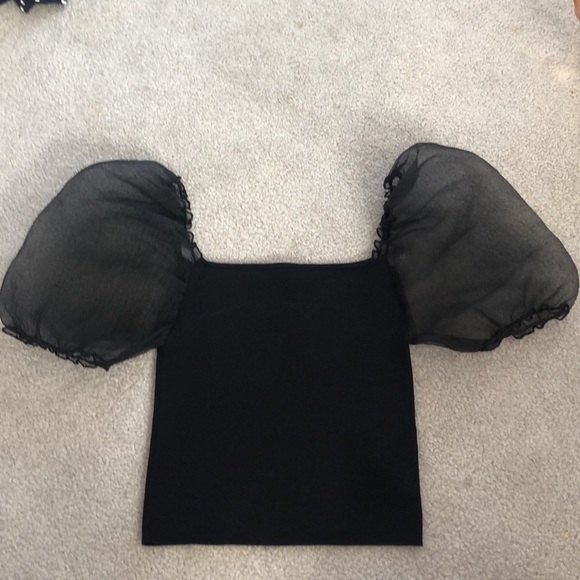 NWOT Zara Black Ruffle Top - Picture 6 of 6